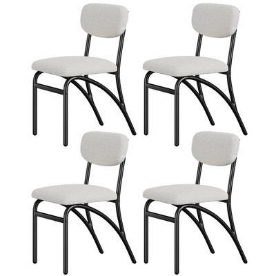 GustoWave Velvet Dining Chairs Set of 4, Modern Upholstered Kitchen Chairs with Sturdy Metal Legs for Dining Room, Kitchen, Living Room
