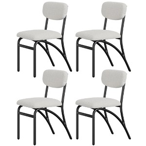 GustoWave Velvet Dining Chairs Set of 4, Modern Upholstered Kitchen Chairs with Sturdy Metal Legs for Dining Room, Kitchen, Living Room - 1 of 4