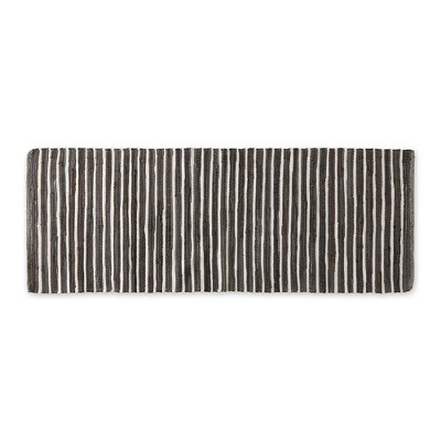 Design Imports Dark Brown Slim Stripe Cotton Chindi Rug 2Ft 3Inx6Ft
