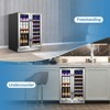 Tylza Upgraded Wine and Beverage Refrigerator 24 Inch, Dual Zone Wine Beverage Cooler with French Door, Holds 20 Bottles and 88 Cans - 4 of 4