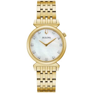 Bulova Ladies' Classic Regatta Diamond Gold-Tone Stainless Steel Watch, 30mm, Mother of Pearl Dial - 1 of 3