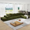 TiramisuBest 132" Modular L-Shaped Upholstered Sectional Sofa Set w/ 6 Pillows & Free Combination for Living Room & Bedroom,Green - 2 of 4