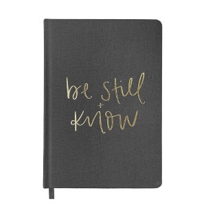 Sweet Water Decor Be Still + Know, Grey and Gold Fabric Journal - 1 of 4
