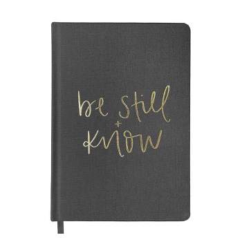 Sweet Water Decor Be Still + Know, Grey and Gold Fabric Journal