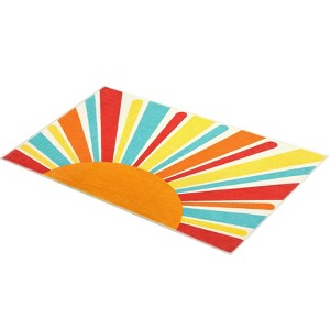 Area Rug, Machine Washable Colorful Area, Non Slip Rug for Living Room, Indoor Non-Slip Carpet, Modern Minimalist Front Door Mat, Sun Accent Rug - 1 of 4