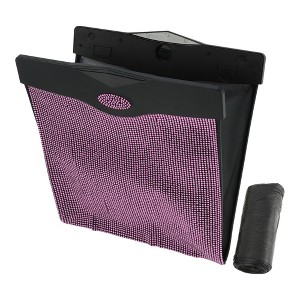 Unique Bargains Car Trash Can Portable Back Seat Trash Bin 12.2" Length 11.4" Width 10.2" Height Pink 1 Pc - 1 of 4