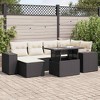 vidaXL Garden Sofa Set Black PE Rattan 7-Piece Adjustable Feet - 2 of 4
