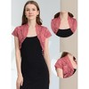 INSPIRE CHIC Women's Elegant Short Sleeve Sheer Floral Lace Shrug - 2 of 4