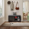 KTMBDW 2-Tier Storage Bench,Shoe Bench with Thickened Padded Seat Cushion, Entryway Bench with 2 Doors,Adjustable Shelf for Entryway,Living Room - 3 of 4
