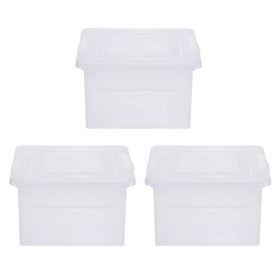 IRIS 3pk Legal Size File Storage Box Clear