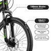 Gulches 24-Inch Black+Green Mountain Bicycles - 21-Speed Shimano with Dual Disc Brakes for Adults - 4 of 4