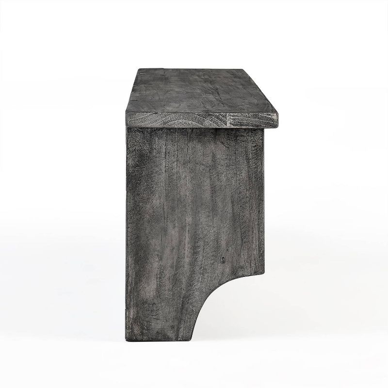 48&#34; Pomona Metal and Reclaimed Wood Entryway Coat Hook with Storage Cubbies Slate Gray - Alaterre Furniture, 6 of 9