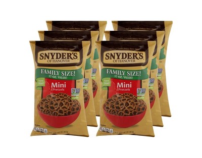 Snyder's Of Hanover Mini Pretzels Family Size - Case of 6/17 oz