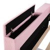 Okak Full Teddy Fleece Daybed with Trundle & Storage Armrests Upholstered Bed Sofa Bed Frame with Bluetooth Audio System Easy to Assemble, Pink - 3 of 4