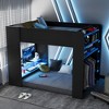 Polibi Full Size Gaming Loft Bed with RGB Light Strip, USB Charging and Storage Space - 2 of 4