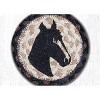 Earth Rugs Horse Portrait Coaster – 5"x5" Round Natural Jute Hand-Stenciled Rustic Drink Mat - 2 of 3