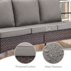 POCASSY 3 PCS Patio Sofa Set with Ottoman, Patio Furniture Set with Metal Armrest, All Weather Wicker and Olefin Cushion Cover, High Back Sofa Couch - 4 of 4