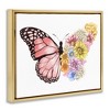 Stupell Industries Butterfly Floral Bouquet Wing Floating Frame Canvas Art - 2 of 4