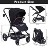 Foldable Baby Stroller, High Landscape Pushchair, Convertible Infant Pram with Reversible Backrest, Storage Basket - 2 of 4