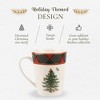 Spode Christmas Tree Tartan Mugs (Set of 4) - 14 Ounce Festive Holiday Coffee Cups - Porcelain Mugs with Tartan Border, Dishwasher & Microwave Safe, - 3 of 4