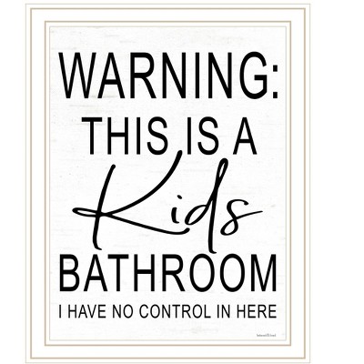 HomeRoots Kids Bathroom White Framed Print Bathroom Wall Art
