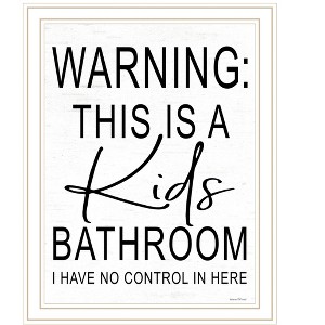HomeRoots Kids Bathroom White Framed Print Bathroom Wall Art - 1 of 4