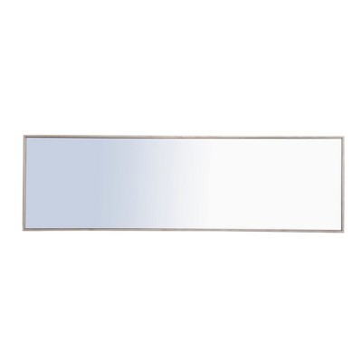 Elegant Silver Metal Frame Rectangular Mirror 18x60