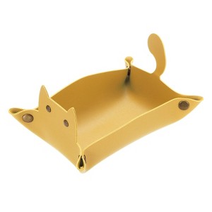 Unique Bargains Foldable Desk Organizing Key Coin Cat Design Jewelry Storage Tray 7.7" x 5.1" x 4" - 1 of 4
