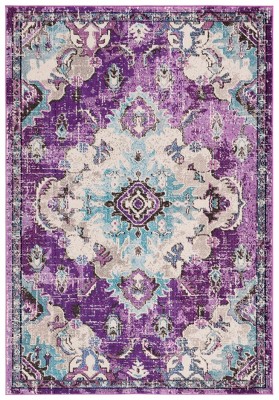 Elinor Light Blue Synthetic 6' Square Easy-Care Area Rug