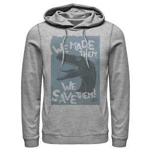 Men's Jurassic World We Made Them We Save Them Pull Over Hoodie - 1 of 3