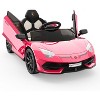 12V Licensed Lamborghini Kids Ride On Car, Battery Sports Car w/Remote, 2 Speeds, Sound, LED Headlights&Hydraulic Doors - 2 of 4