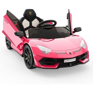 Kids Electric Car 12V with Remote Control, LED Lights & Music, Licensed Lamborghini Battery Ride-On Toy for Boys & Girls, Smooth Start Design - 1 of 4