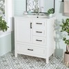 Whisen 30 in. Bathroom Storage Cabinet Bathroom Vanity with Ceramic Sink, Soft Close Door, 3 Drawers and Removable Tray - 3 of 4