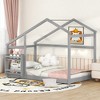 Twin Size Wooden House Bed with Shelf for Bedroom - 4 of 4