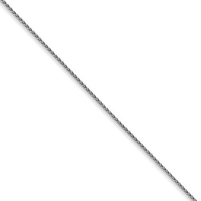 Black Bow Jewelry 0.65mm, 14k White Gold, Diamond Cut Spiga Chain Necklace