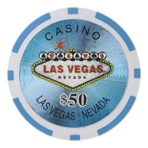 Slickblue 25-Pack Las Vegas 14-Gram Poker Chips, Clay Composite, Heavyweight Casino Style, Holo Inlay, $1-$10K - 1 of 3