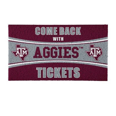 Evergreen Come Back with Tickets Texas A&M 28" x 16" Woven PVC Indoor Outdoor Doormat