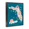 Stupell Industries Florida Sunny State Retro Vacation Tourism Vivid Map Black Framed Giclee Art - 3 of 4