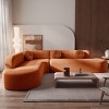 122'' Fabric Upholstery Sectional Sofa,4 Seat Cozy Corner Sofa for Living Room,Curved High Resilience Foam Oversized Sectional Couch-Coolbibila - 2 of 4