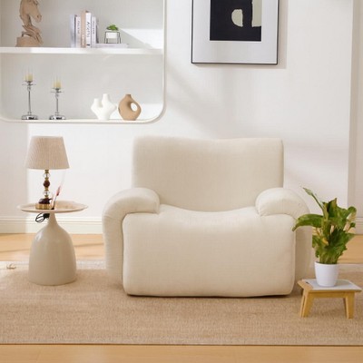 Airsurfer Modern Oversized Accent Chair, Upholstered Lounge Chair Fabric with Curved Design for Living Room or Bedroom