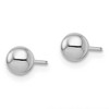 Black Bow Jewelry 5mm (3/16 Inch) 14k White Gold Polished Ball Friction Back Studs - 2 of 4