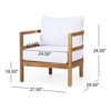 DSVIMOY Wood Patio Club Chair, Patio Furniture, Thick Cushion Deep Seating for Porch, Garden, Backyard, Balcony, Cream, 27.5"*29.5"*24.75" - 3 of 4
