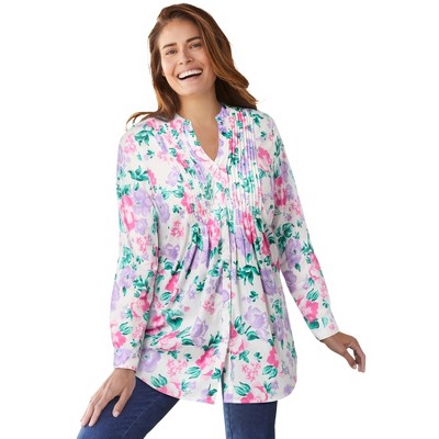 Woman Within Plus Size Perfect Pintuck Tunic
