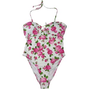 Betsey Johnson Womens' One-Piece V-Neck, Bandeau or Underwire Swimsuits - 1 of 4