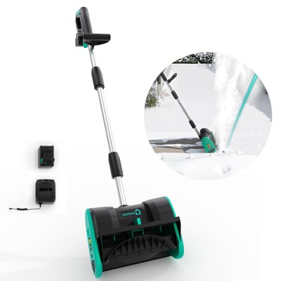 Garvee 12 Inch Cordless Snow Blower for Driveway, Sidewalk, Walkway, Blue/Black