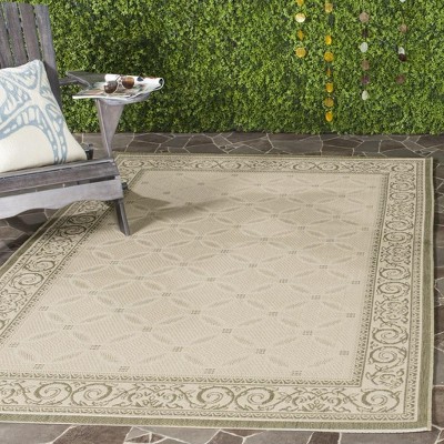 Rectangular Black Flat Woven Synthetic Indoor/Outdoor Rug