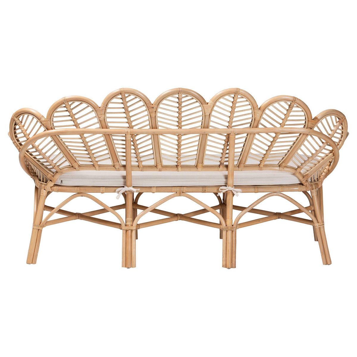 bali & pari Eliava Natural Rattan Accent Bench with Removable Cushion Natural Brown - thumbnail 6