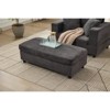 CIPACHO Deep Gray Chaise Lounge (Ottoman + Pillows) Upholstered Sofa Bed Armchair (Living Room/Bedroom) - 3 of 4