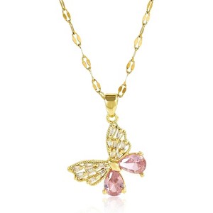 Gold Butterfly Necklace for Women - Dainty Gold Pendant Necklaces Cubic Zirconia Necklace, Butterfly Jewelry Gifts for Women, Teen Girls - 1 of 4