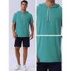 INSPIRE CHIC Men's Casual Short Sleeve Solid Color Drawstring Hooded T Shirts - 4 of 4